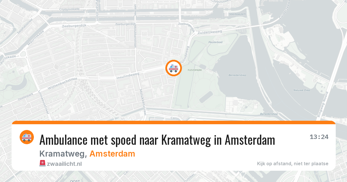 Ambulance met spoed naar Kramatweg in Amsterdam — 31 mrt 2026