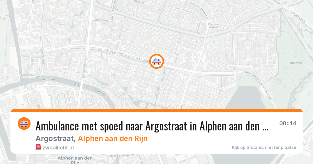 Ambulance met spoed naar Argostraat in Alphen aan den Rijn — 14 jun 2026