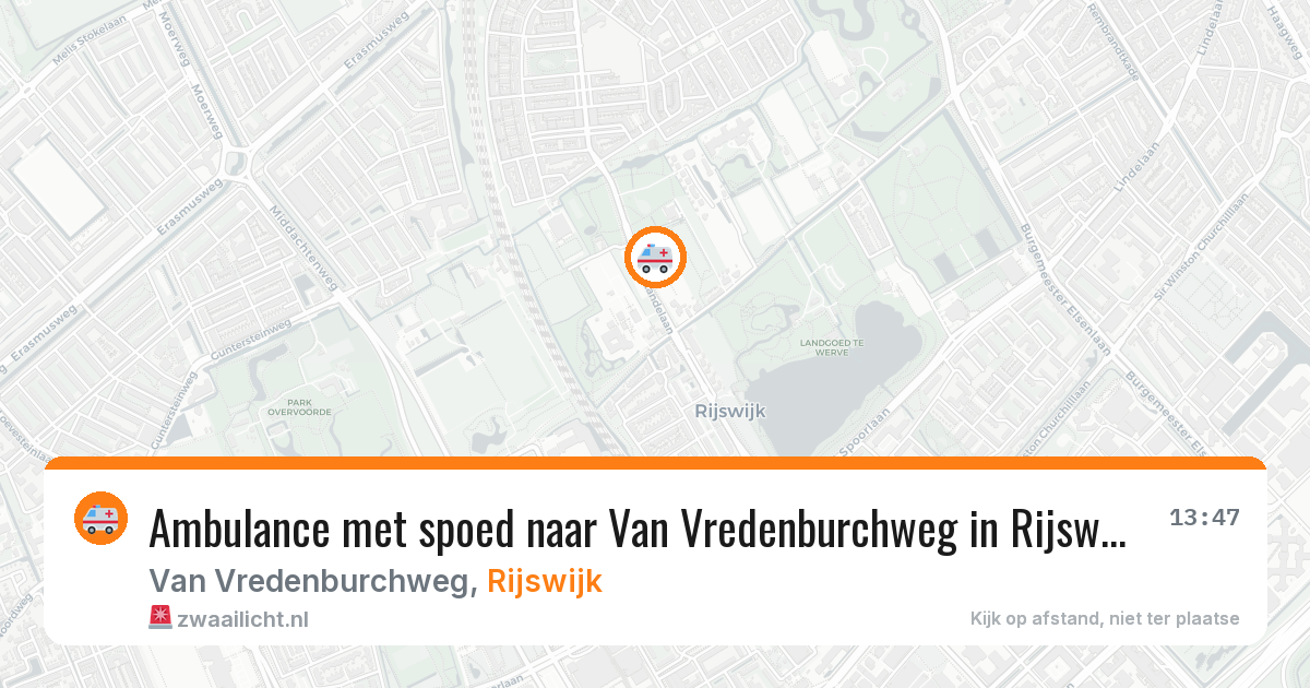 Ambulance met spoed naar Van Vredenburchweg in Rijswijk — 14 aug 2026