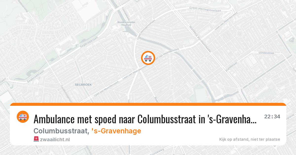 Ambulance met spoed naar Columbusstraat in 's-Gravenhage — 17 jan 2026