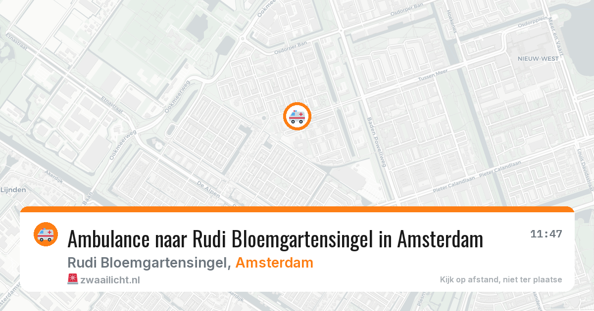 Ambulance naar Rudi Bloemgartensingel in Amsterdam — 11 aug 2026
