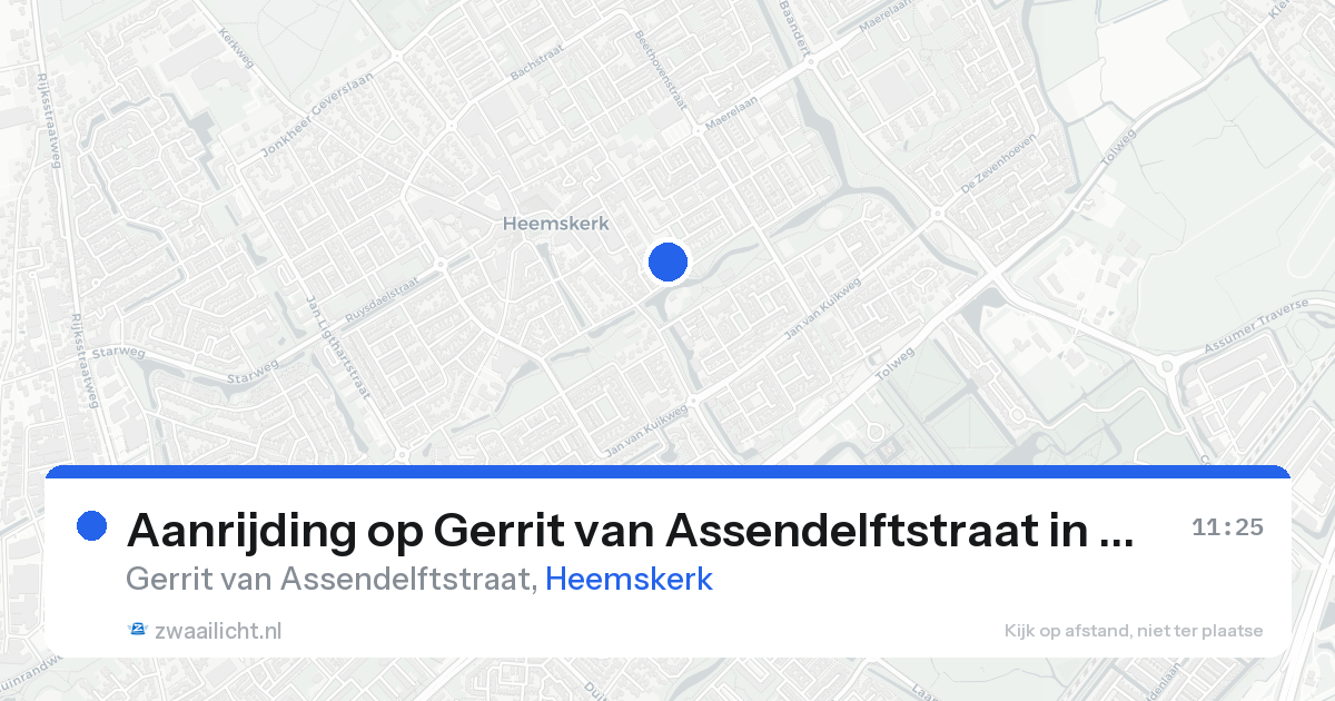 Aanrijding op Gerrit van Assendelftstraat in Heemskerk — 25 aug 2026