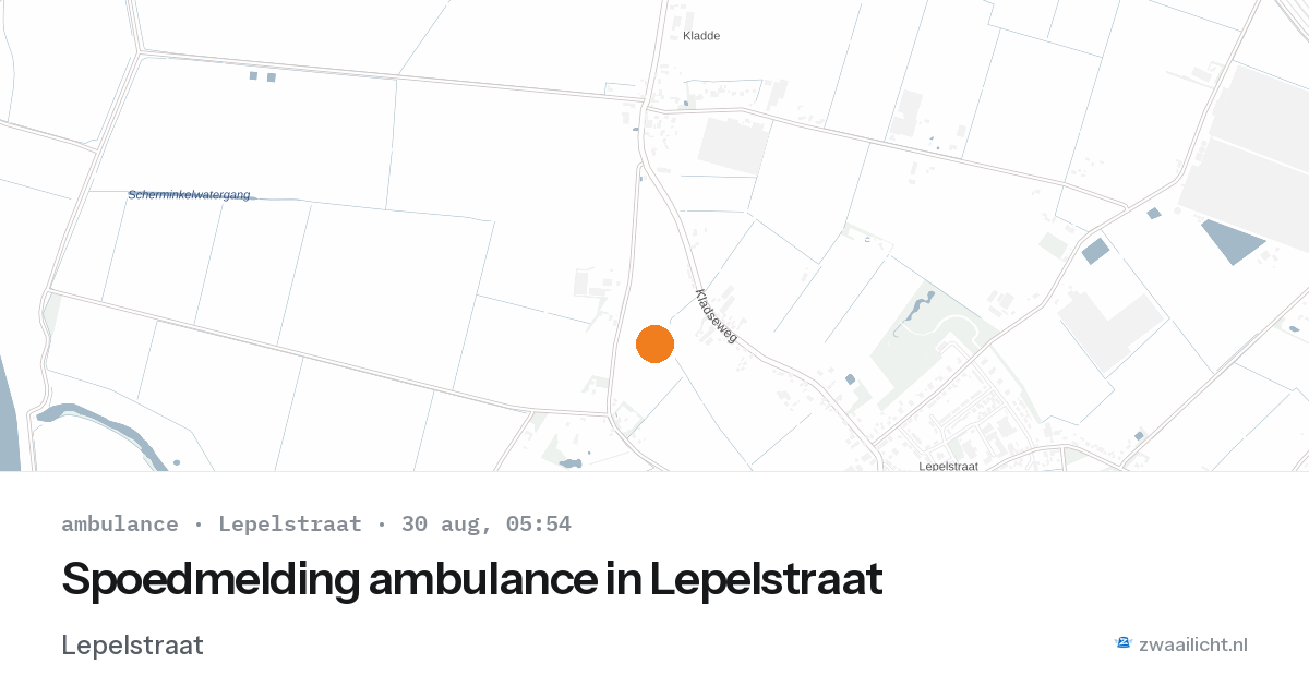 Spoedmelding ambulance in Lepelstraat — 30 aug 2026
