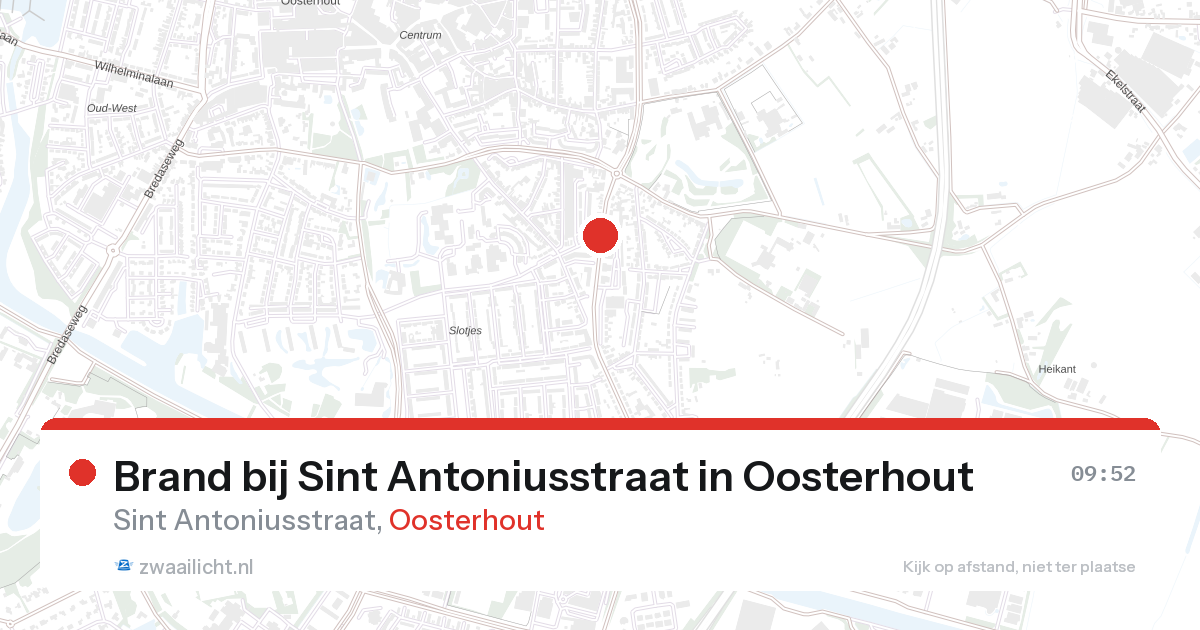 Brand bij Sint Antoniusstraat in Oosterhout — 12 mrt 2026