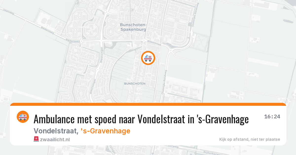 Ambulance met spoed naar Vondelstraat in 's-Gravenhage — 31 mrt 2026