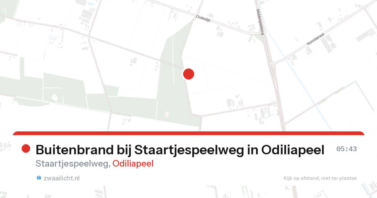 Buitenbrand bij Staartjespeelweg in Odiliapeel — 14 aug 2026