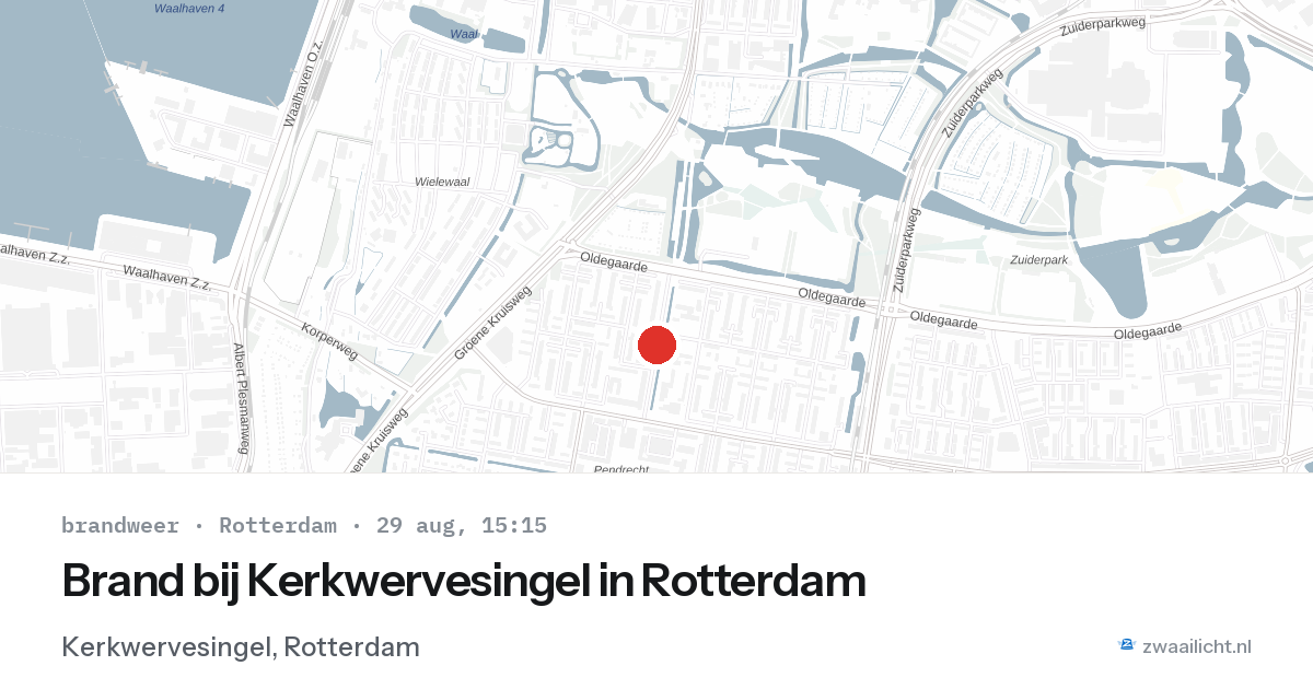Brand bij Kerkwervesingel in Rotterdam — 29 aug 2026