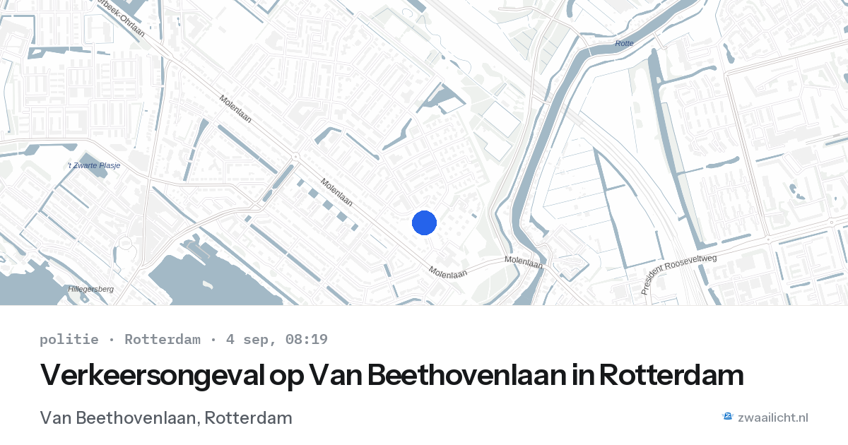 Verkeersongeval op Van Beethovenlaan in Rotterdam — 4 sep 2026