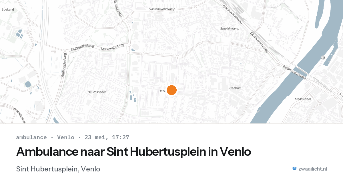 Ambulance naar Sint Hubertusplein in Venlo — 23 mei 2026