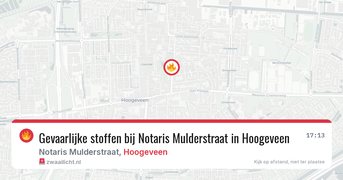 Gevaarlijke stoffen bij Notaris Mulderstraat in Hoogeveen — 2 jul 2026