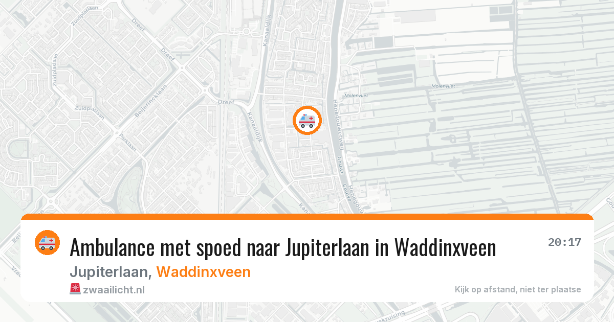 Ambulance met spoed naar Jupiterlaan in Waddinxveen — 21 jun 2026