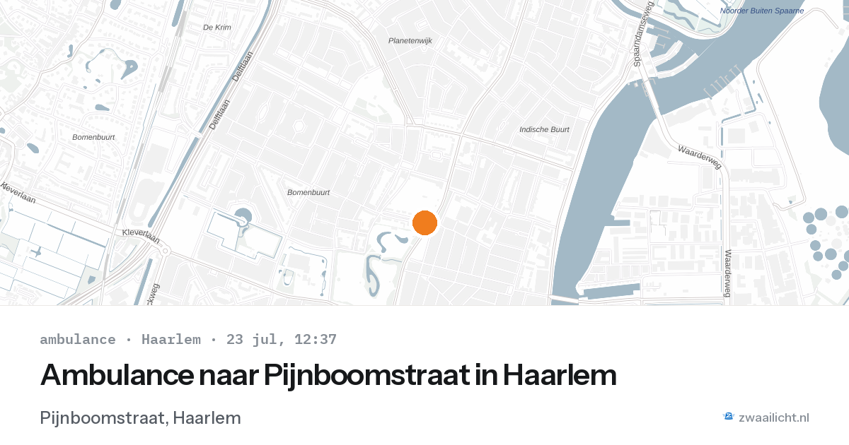 Ambulance naar Pijnboomstraat in Haarlem — 23 jul 2026