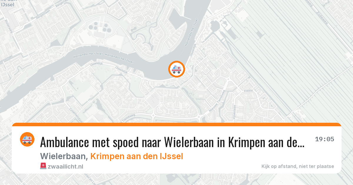 Ambulance met spoed naar Wielerbaan in Krimpen aan den IJssel — 28 jul 2026