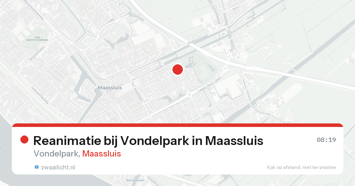 Reanimatie bij Vondelpark in Maassluis — 21 aug 2026