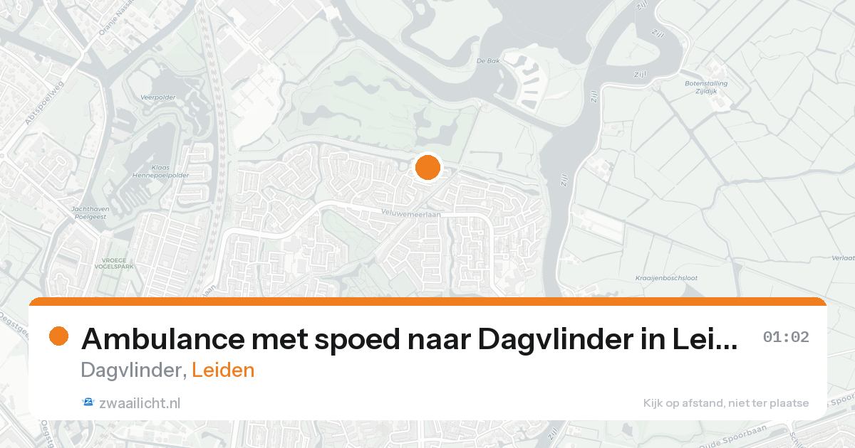 Ambulance met spoed naar Dagvlinder in Leiden — 20 apr 2026