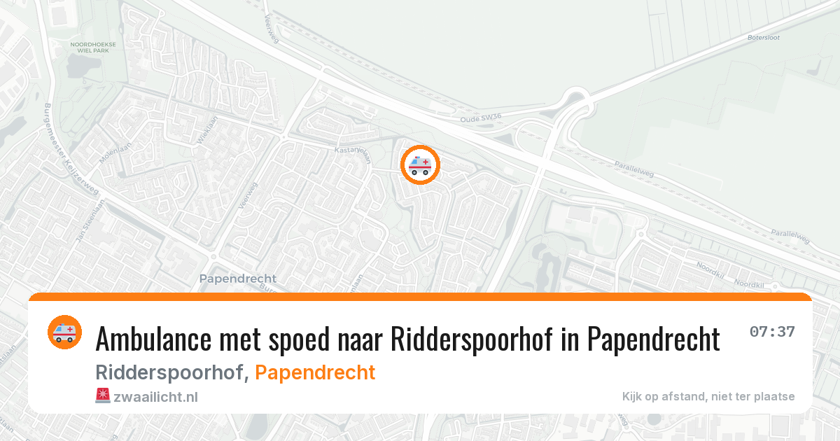 Ambulance met spoed naar Ridderspoorhof in Papendrecht — 24 jun 2026