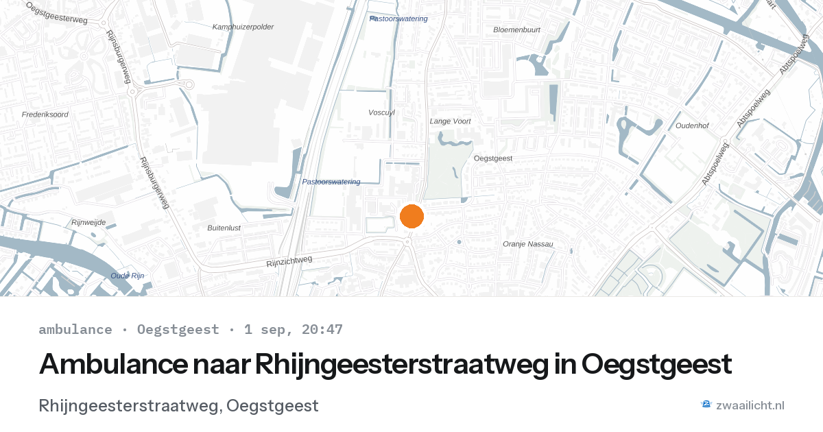Ambulance naar Rhijngeesterstraatweg in Oegstgeest — 1 sep 2026