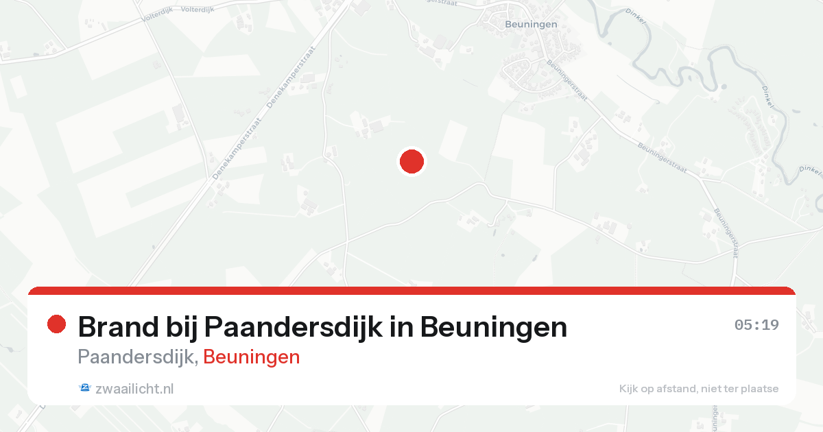 Brand bij Paandersdijk in Beuningen — 14 aug 2026