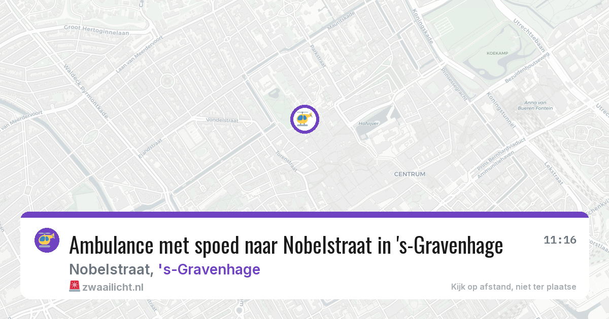 Ambulance met spoed naar Nobelstraat in 's-Gravenhage — 10 jun 2026