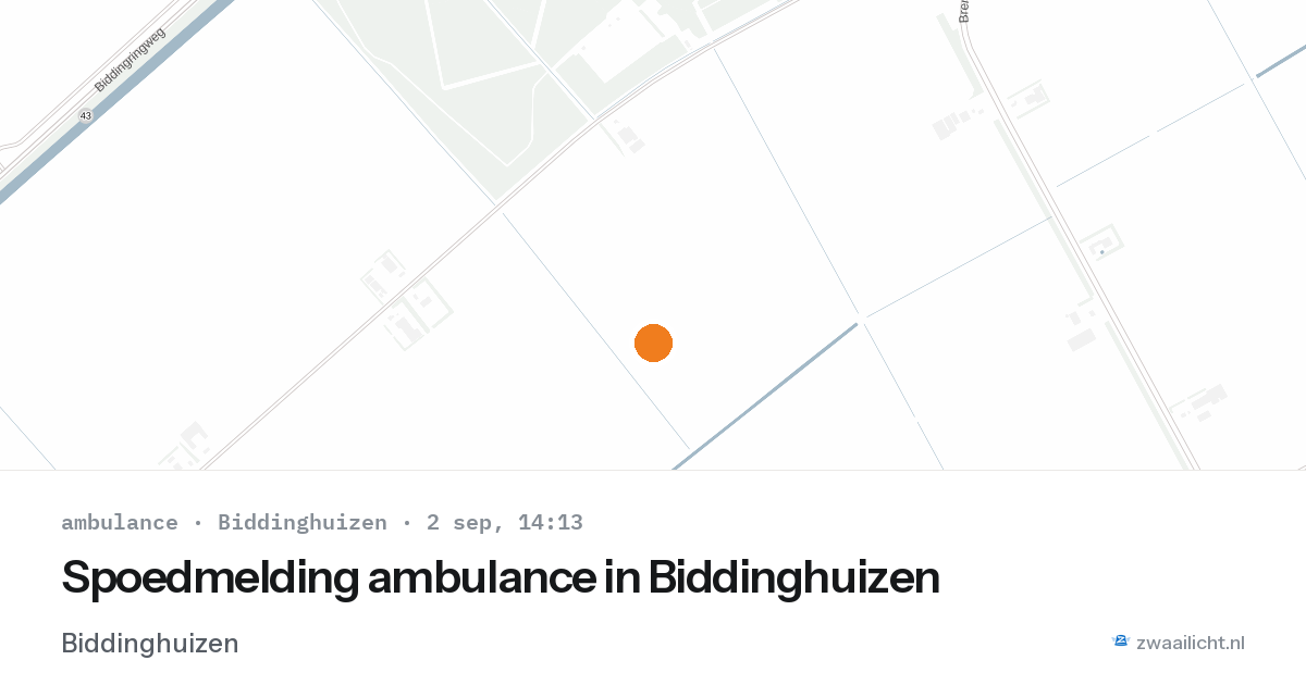 Spoedmelding ambulance in Biddinghuizen — 2 sep 2026