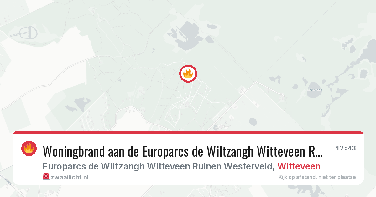 Woningbrand aan de Europarcs de Wiltzangh Witteveen Ruinen Westerveld in Witteveen — 8 feb 2026