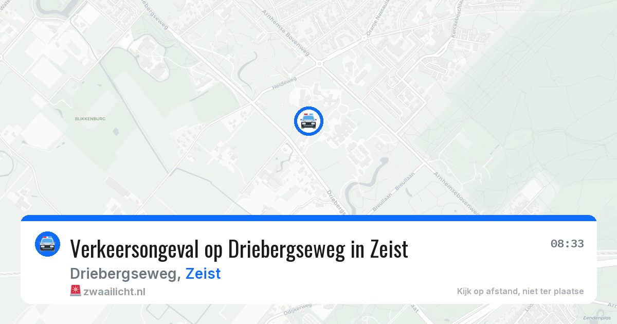 Verkeersongeval op Driebergseweg in Zeist — 13 apr 2026