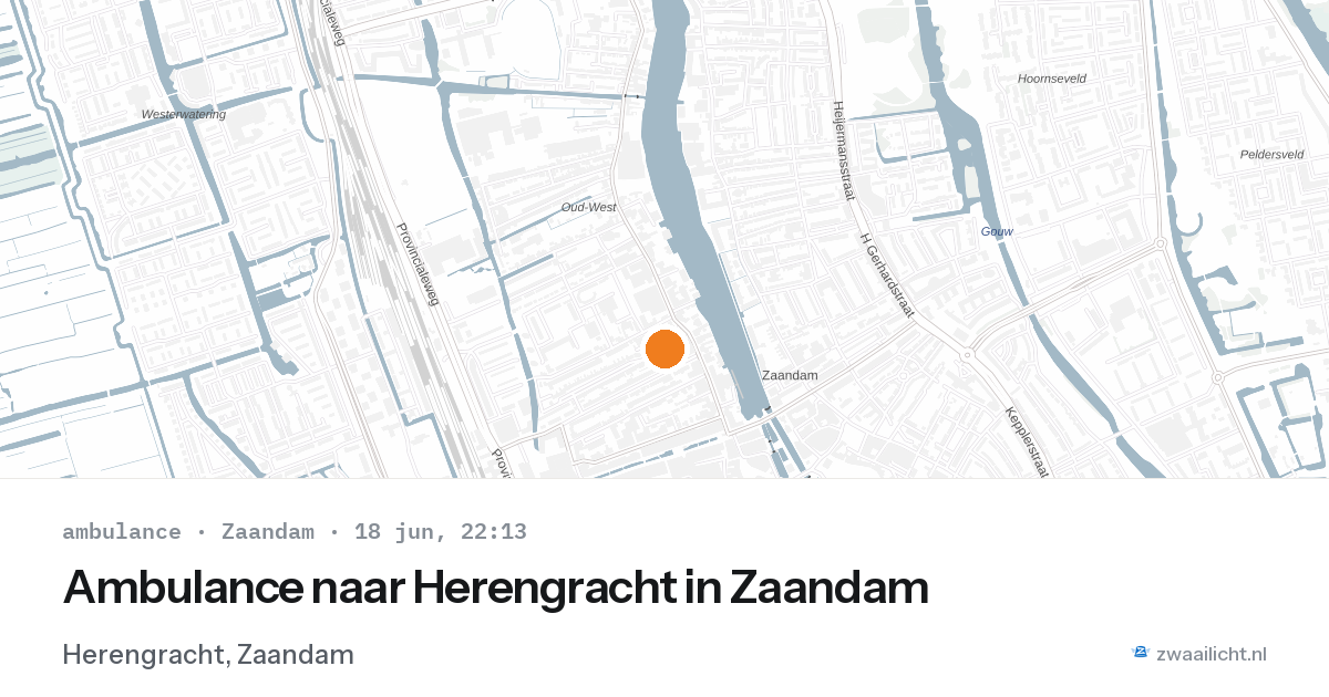 Ambulance naar Herengracht in Zaandam — 18 jun 2026
