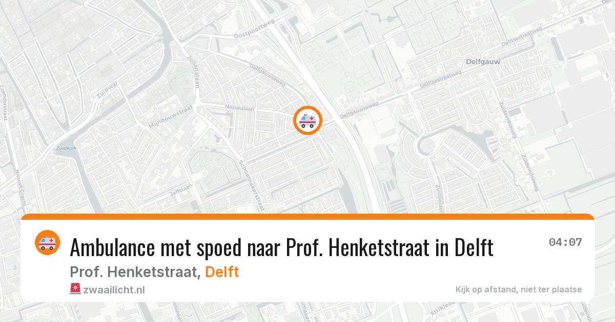 Ambulance met spoed naar Prof. Henketstraat in Delft — 2 apr 2026