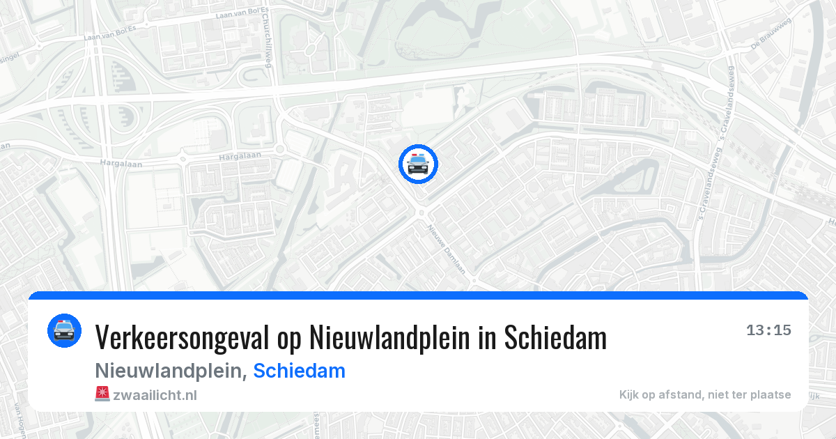 Verkeersongeval op Nieuwlandplein in Schiedam — 23 jun 2026