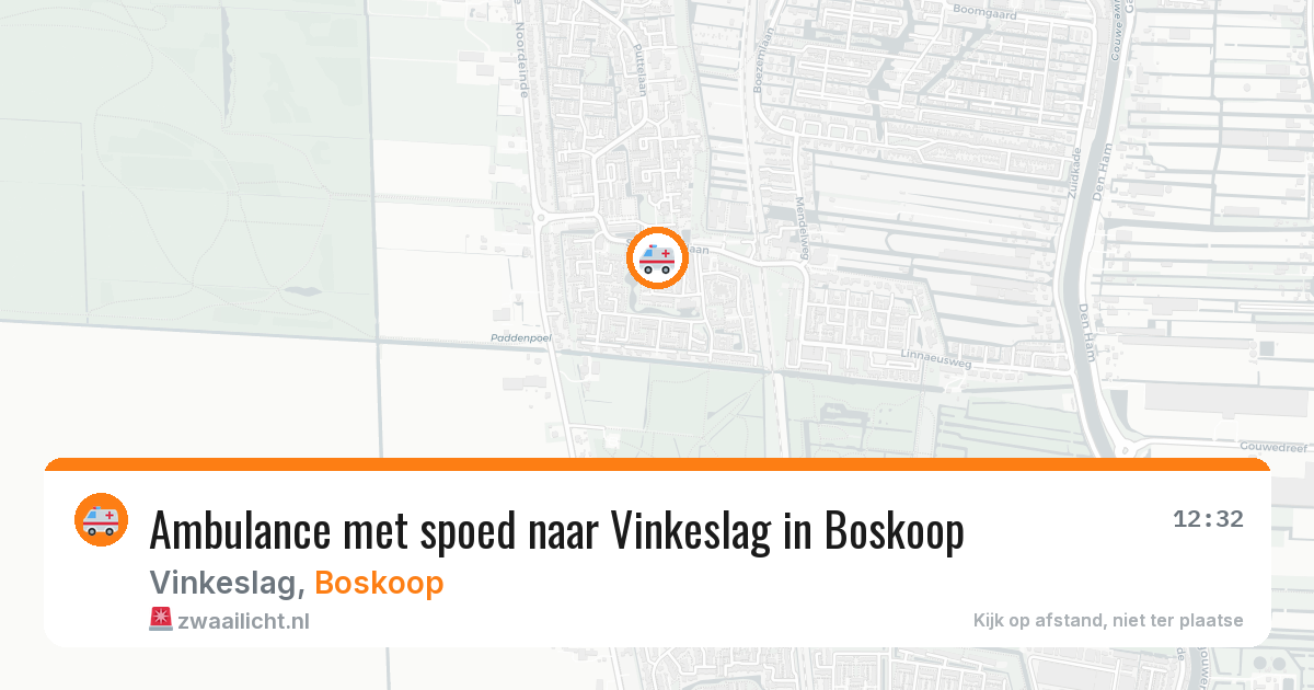 Ambulance met spoed naar Vinkeslag in Boskoop — 28 jun 2026