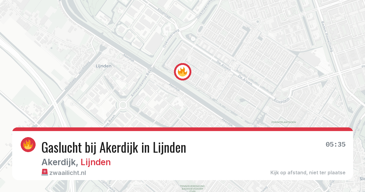 Gaslucht bij Akerdijk in Lijnden — 11 mrt 2026