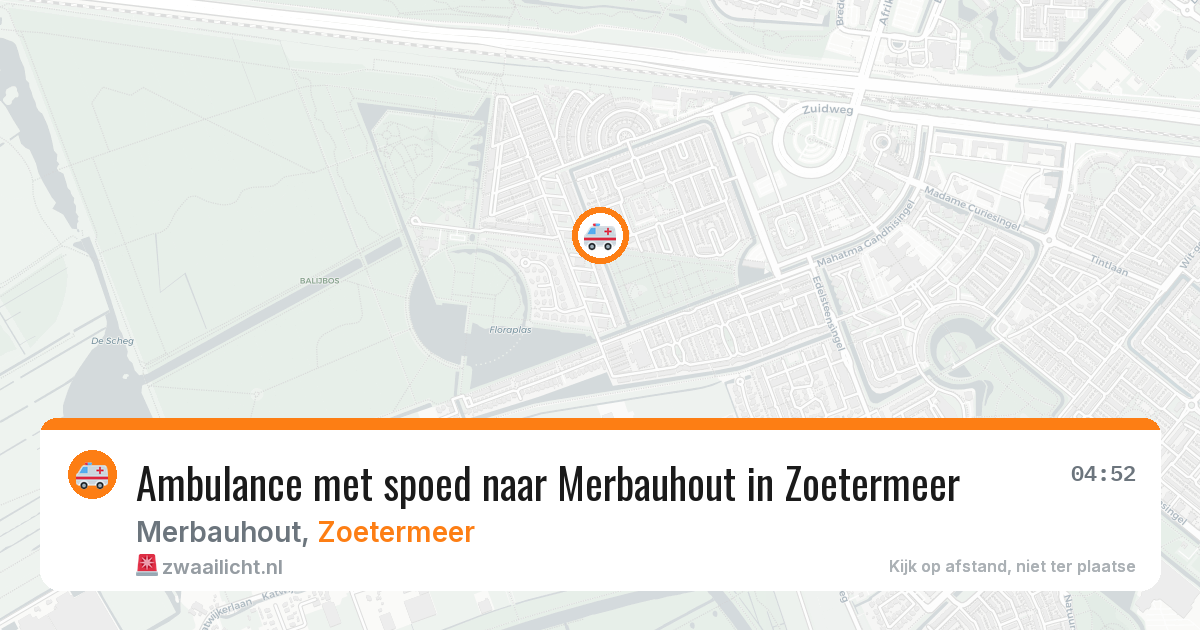 Ambulance met spoed naar Merbauhout in Zoetermeer — 20 mrt 2026
