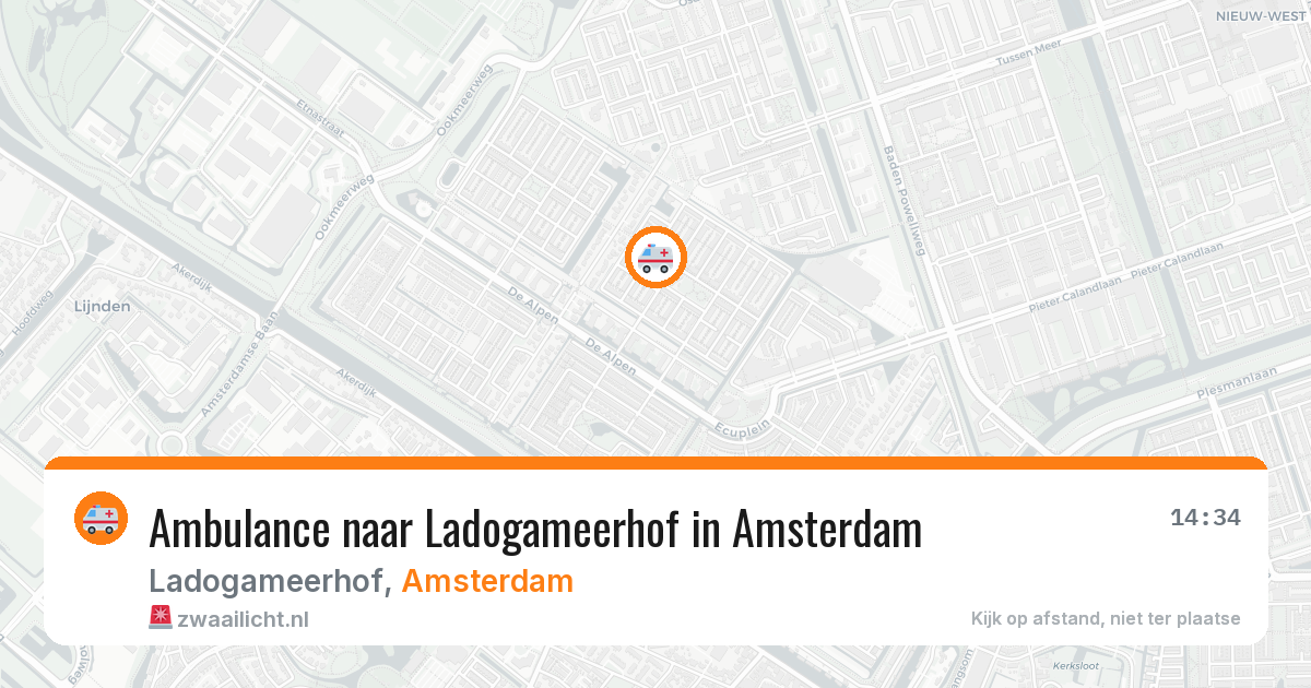 Ambulance naar Ladogameerhof in Amsterdam — 2 aug 2026