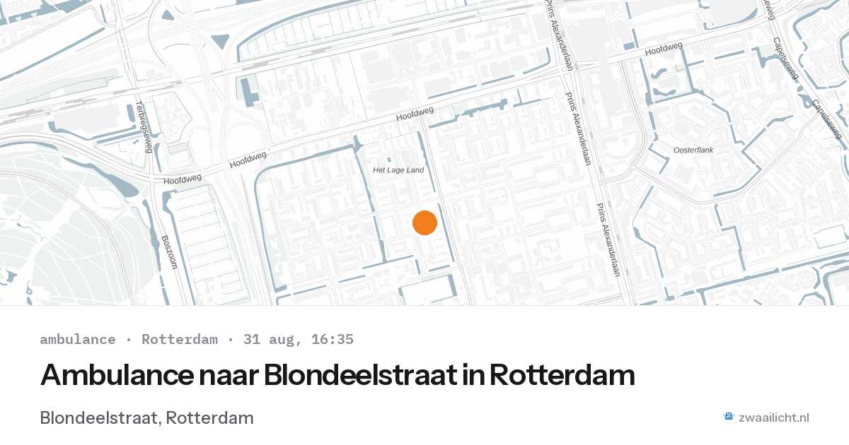 Ambulance naar Blondeelstraat in Rotterdam — 31 aug 2026