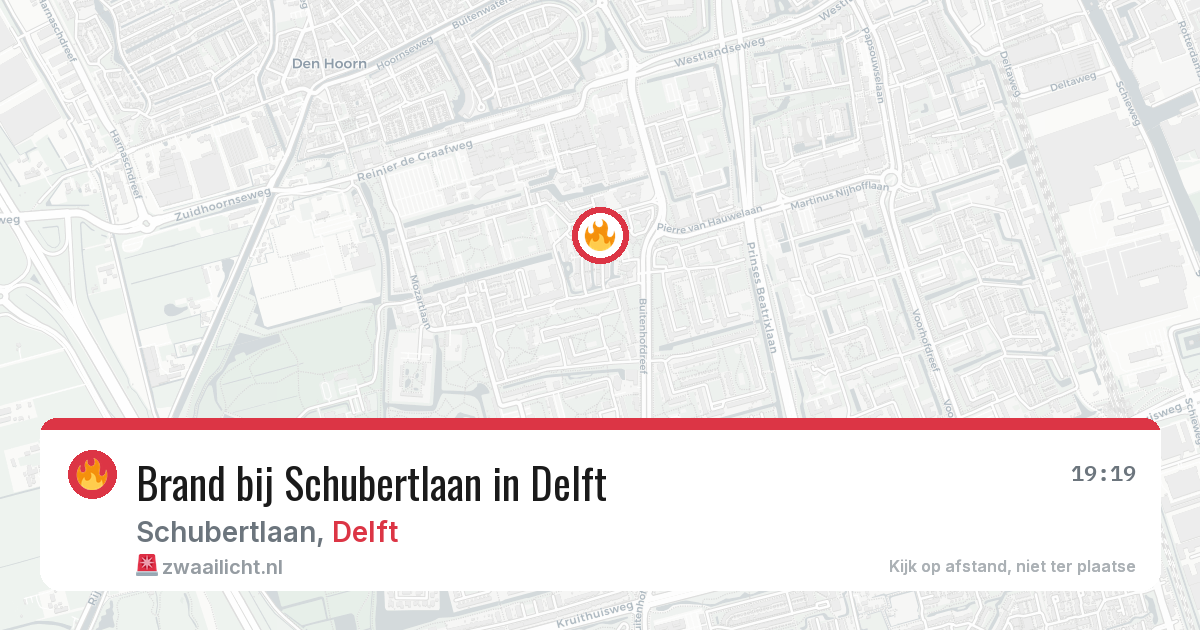 Brand bij Schubertlaan in Delft — 24 mrt 2026