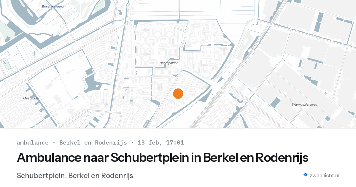 Ambulance naar Schubertplein in Berkel en Rodenrijs — 13 feb 2026