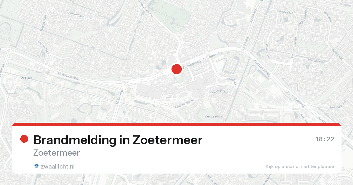 Brandmelding in Zoetermeer — 15 aug 2026