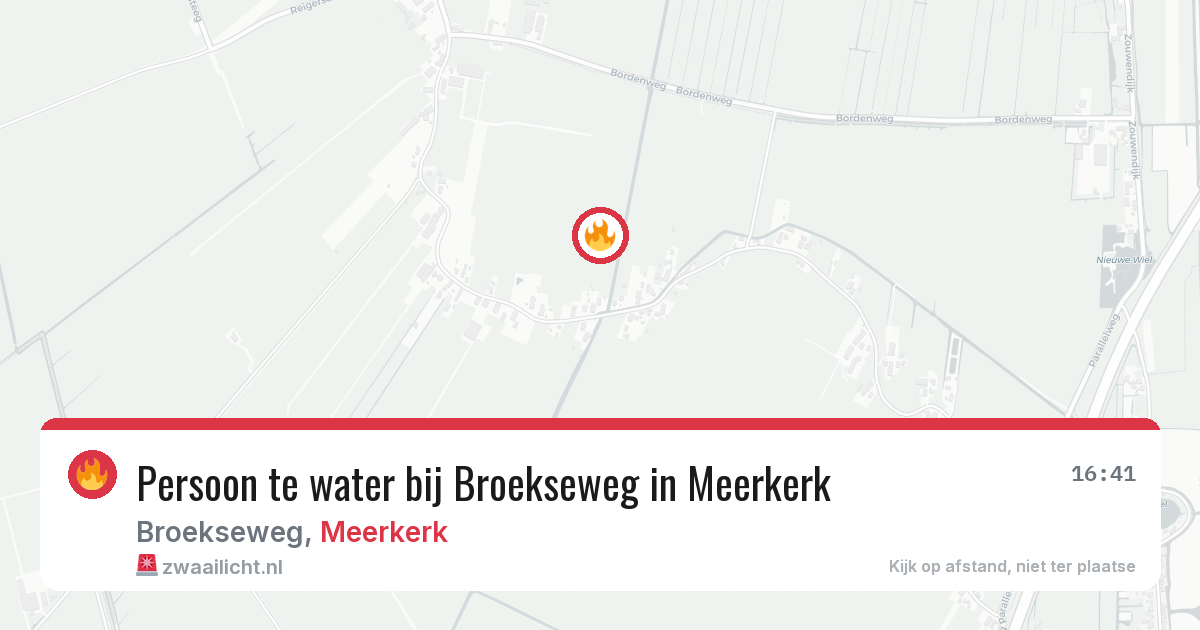 Persoon te water bij Broekseweg in Meerkerk — 3 aug 2026