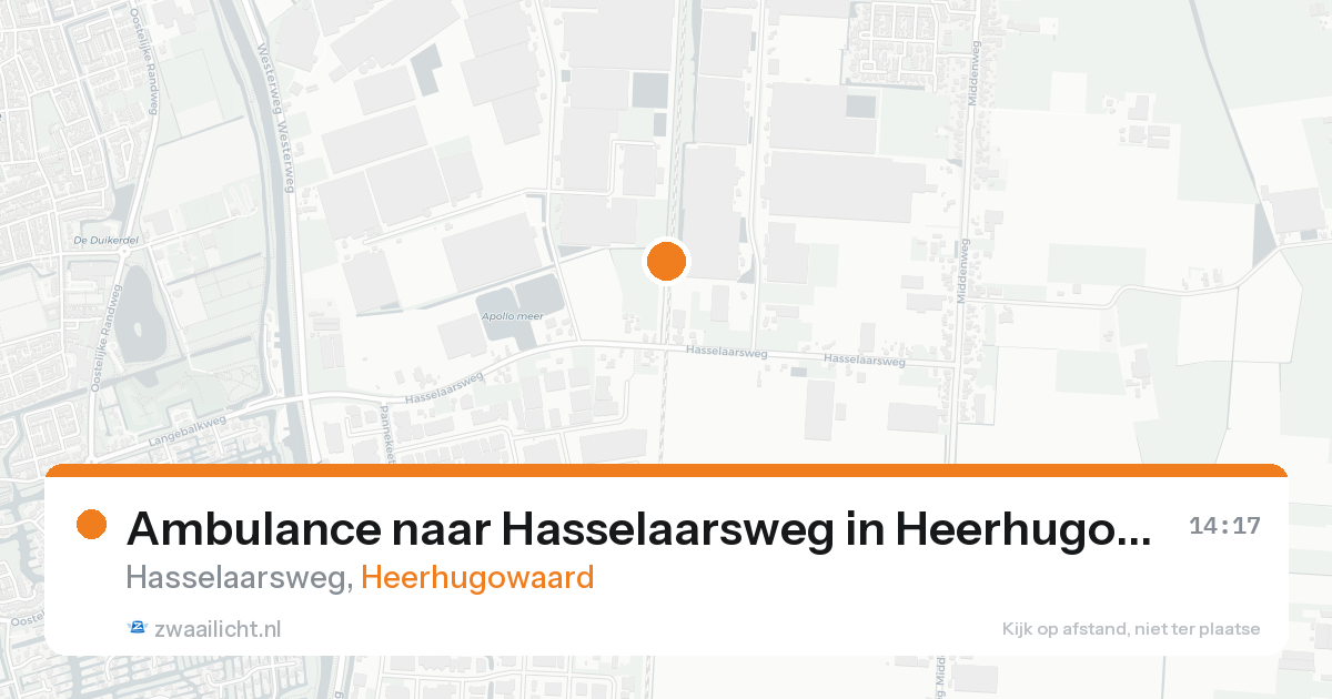 Ambulance naar Hasselaarsweg in Heerhugowaard — 22 aug 2026