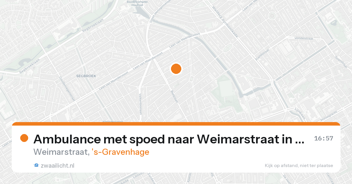 Ambulance met spoed naar Weimarstraat in 's-Gravenhage — 16 aug 2026