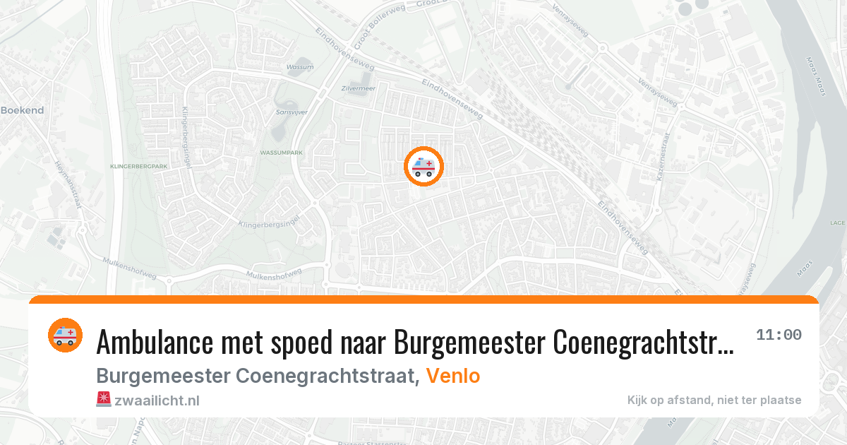 Ambulance met spoed naar Burgemeester Coenegrachtstraat in Venlo — 6 jun 2026
