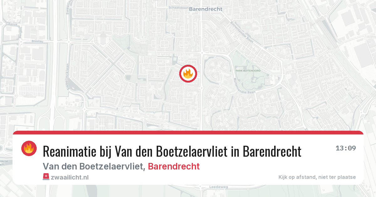 Reanimatie bij Van den Boetzelaervliet in Barendrecht — 23 jun 2026