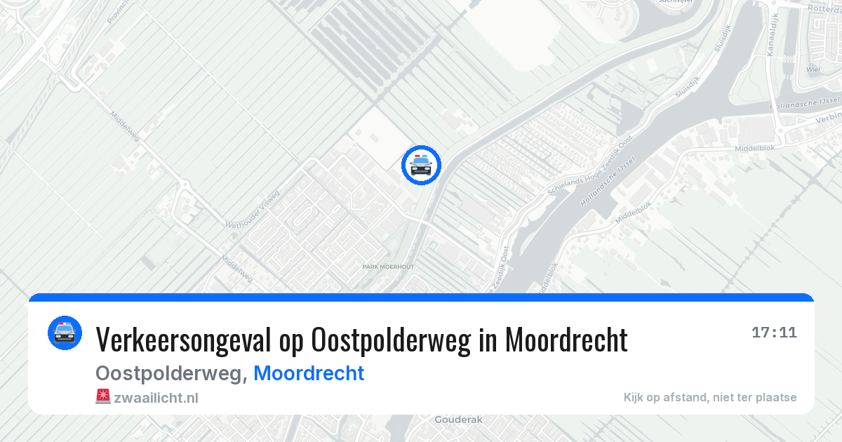 Verkeersongeval op Oostpolderweg in Moordrecht — 1 aug 2026