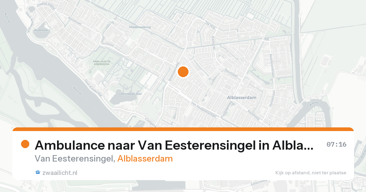 Ambulance naar Van Eesterensingel in Alblasserdam — 17 aug 2026