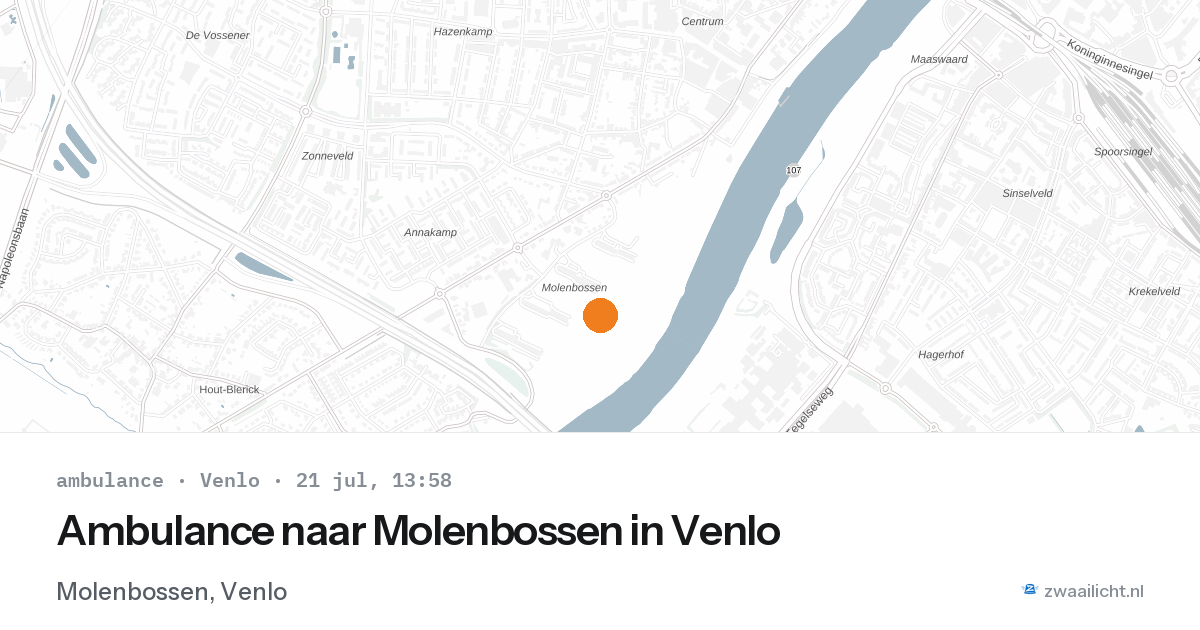 Ambulance naar Molenbossen in Venlo — 21 jul 2026