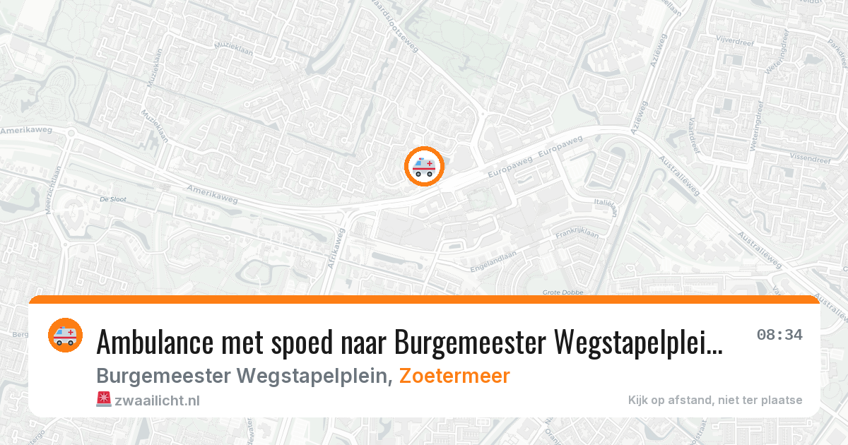 Ambulance met spoed naar Burgemeester Wegstapelplein in Zoetermeer — 27 jul 2026