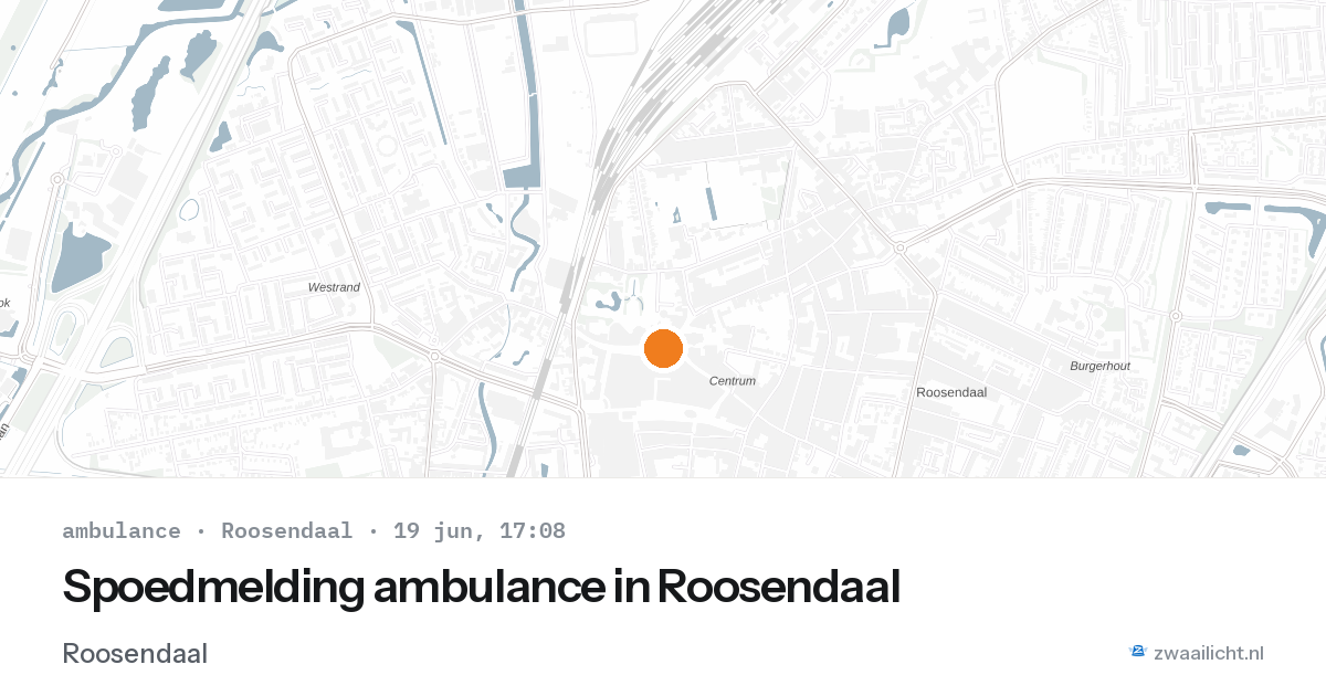Spoedmelding ambulance in Roosendaal — 19 jun 2026