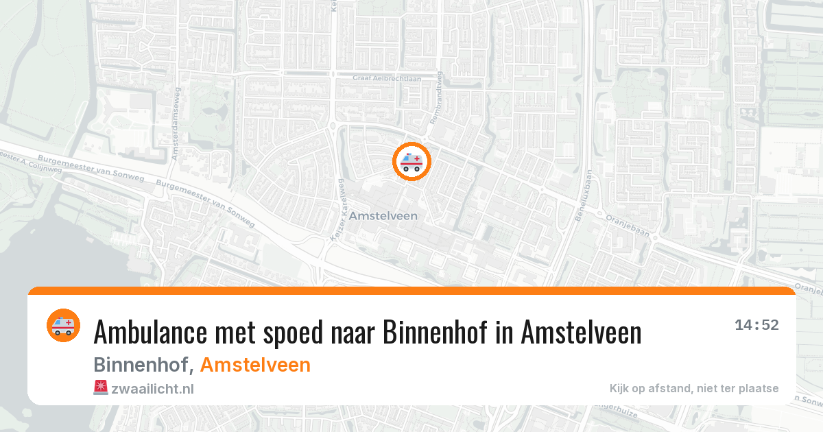 Ambulance met spoed naar Binnenhof in Amstelveen — 26 jun 2026
