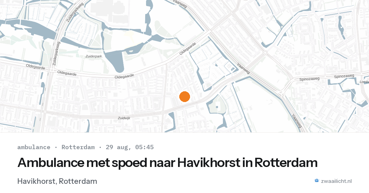 Ambulance met spoed naar Havikhorst in Rotterdam — 29 aug 2026