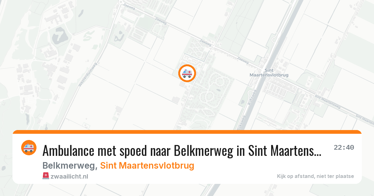 Ambulance met spoed naar Belkmerweg in Sint Maartensvlotbrug — 6 aug 2026